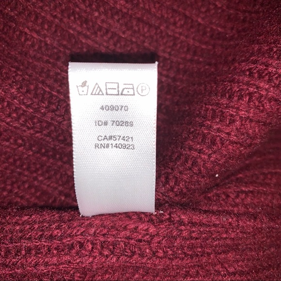 🆕 LOFT Italian Yarn Knit Burgundy Draped Waterfall Chunky Knit Cardigan Sweater - Picture 6 of 8